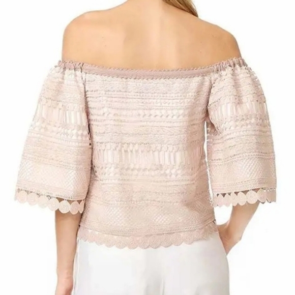 Alexis Women's Beige Finn Off Shoulder Lace Top Small Whimsy - Picture 3 of 17